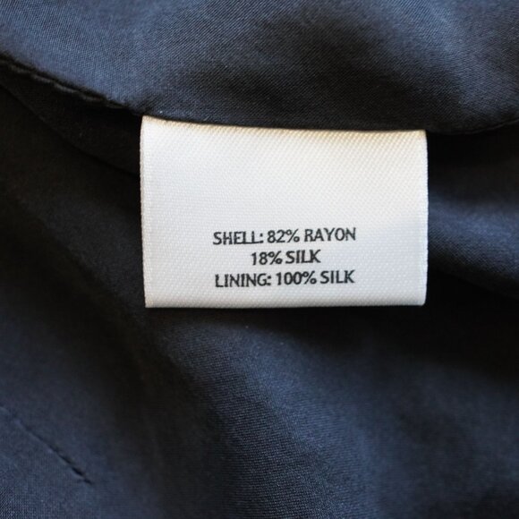 Eileen Fisher Black Velvet Button Front Jacket Small Silk Blend Lined - Picture 9 of 12